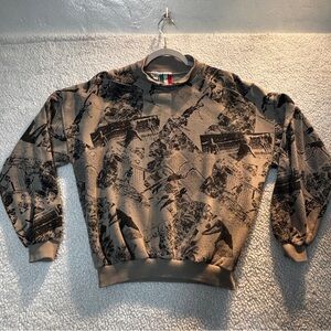 Rare Vintage 80s-90s Colore All-Over Volleyball Print Sweatshirt Made in Korea M